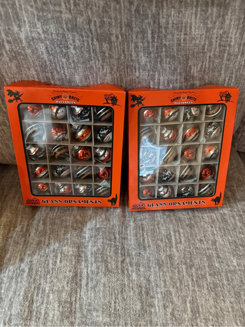 Shiny Brite Halloween Glass Ornaments Set Mini Version
